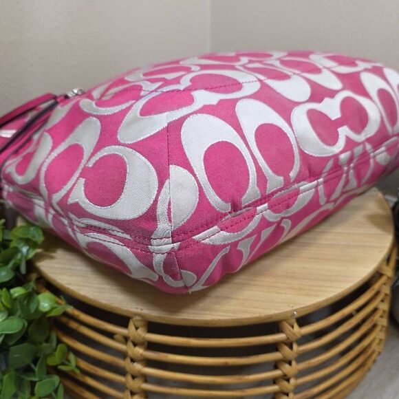 Coach Poppy Metallic Signature Sateen Glam Tote - Picture 7 of 12